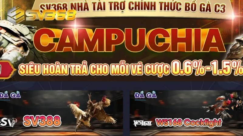 Bùng nổ đam mê với sảnh đá gà SV368 xanh chín bậc nhất, không đối thủ